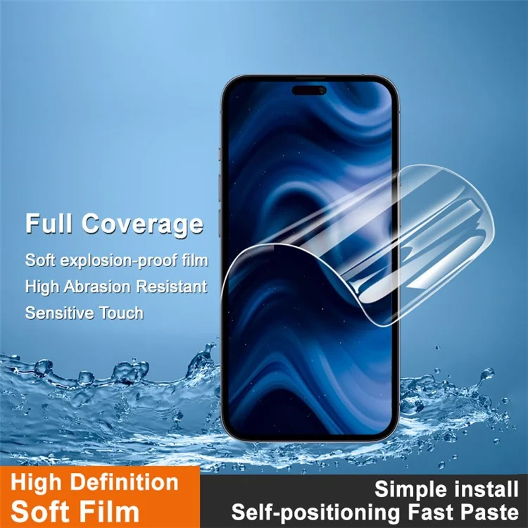 IMAK Hydrogel Film 4th Gen for iPhone 16 Pro Full Screen Protector Ultra Clear Soft TPU Film