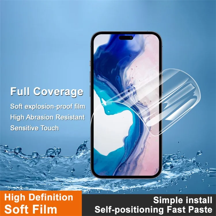 IMAK Hydrogel Film 4-го поколения для iPhone 16 Full Screen Protector Ultra Clear Soft TPU Film