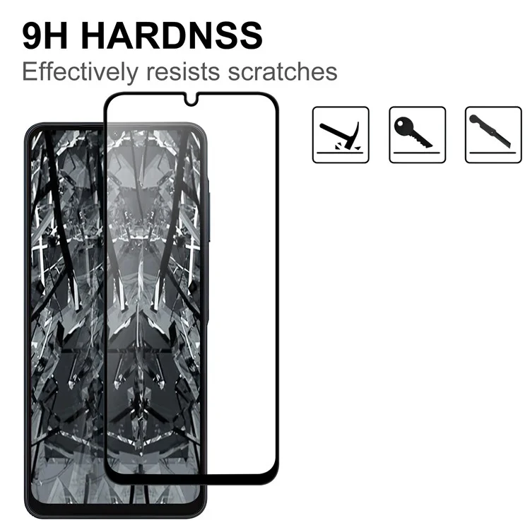 For Samsung Galaxy A06 4G / A06 5G AGC Glass Screen Protector Full Glue Black Edge Screen Film