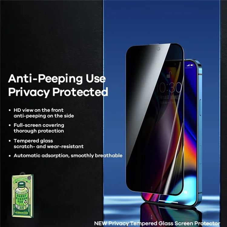 Remax Per Iphone 16 Pro Max Anti-pese Temped Glass Screen Protector Full Schermate Film