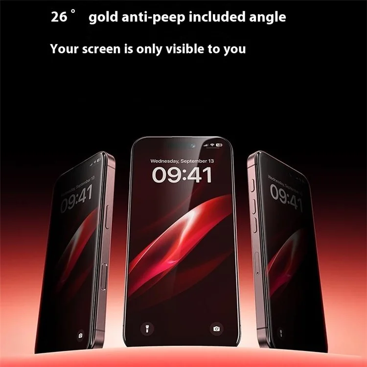 BENKS Pour iPhone 16 Pro Max Protecteur d'écran anti-espion Zero Sense High Verre aluminium-silicium Film