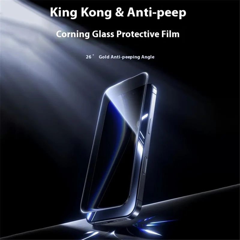 BENKS For iPhone 16 Pro Anti-Spy Corning Gorilla Glass Full Screen Protector