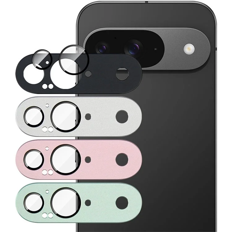 IMAK Pour Google Pixel 9 Camera Lens Film Metal Lens Cap + Protecteur D'objectif en Verre Trempé - Rose