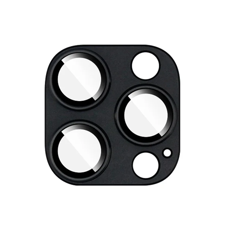 IMAK для iPhone 16 Pro Max / 16 Pro Camera Lens Film Metal Lens Cap+Tempered Glass Lens Protector - Черный