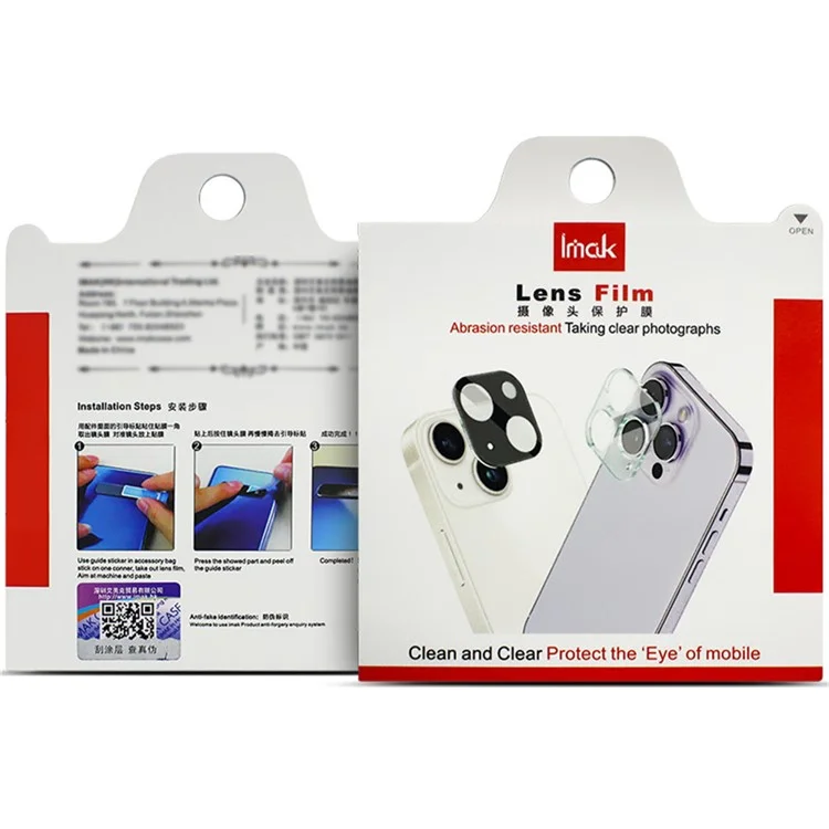 IMAK для iPhone 16 Pro Max / 16 Pro Camera Lens Film Metal Lens Cap+Tempered Glass Lens Protector - Черный