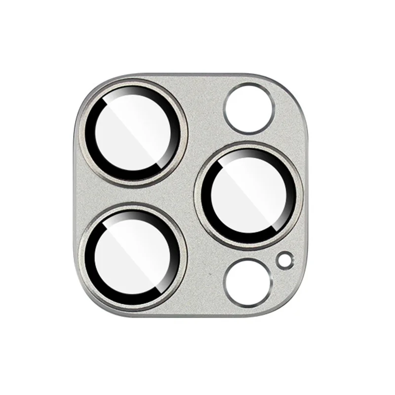 IMAK For iPhone 16 Pro Max / 16 Pro Camera Lens Film Metal Lens Cap+Tempered Glass Lens Protector - Grey