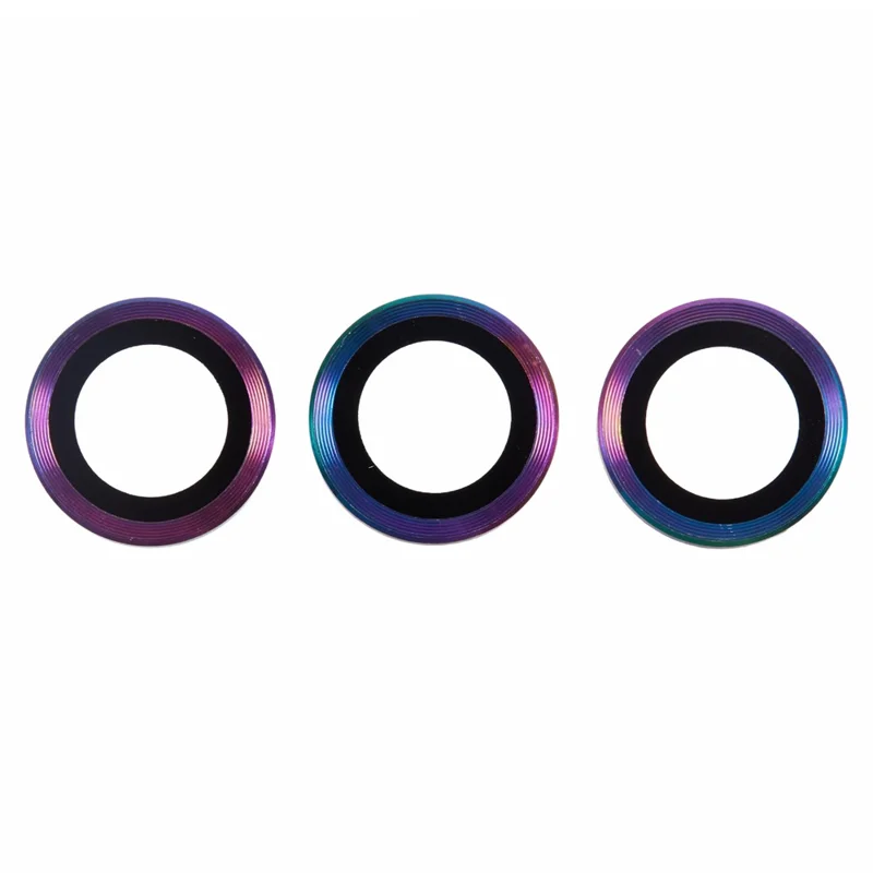 Para Iphone 16 Pro / 16 Pro Max Camera Lente Protector CD Venas Ring de Metal Película de Vidrio Templado - Multicolor