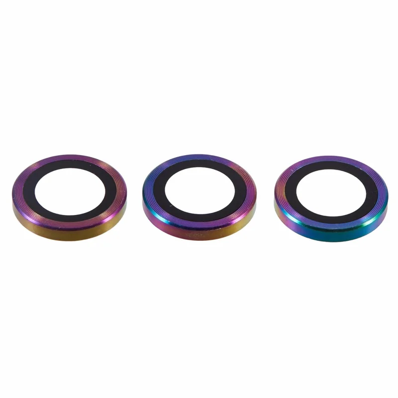 Para Iphone 16 Pro / 16 Pro Max Camera Lente Protector CD Venas Ring de Metal Película de Vidrio Templado - Multicolor