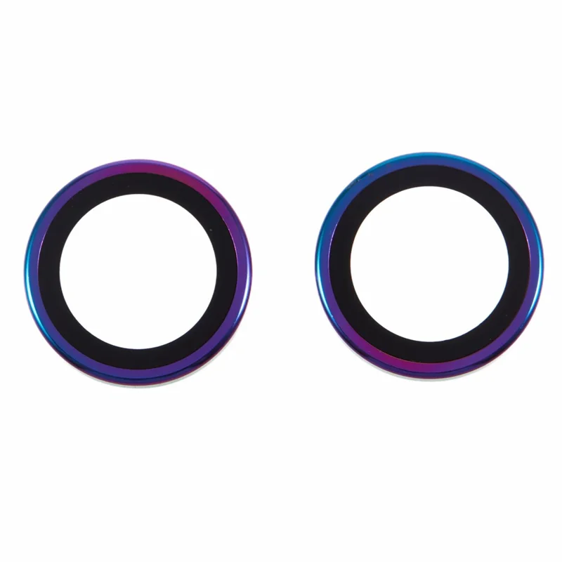 For iPhone 16 Plus / 16 Camera Lens Protector Metal Ring Tempered Glass Film - Multi-Color