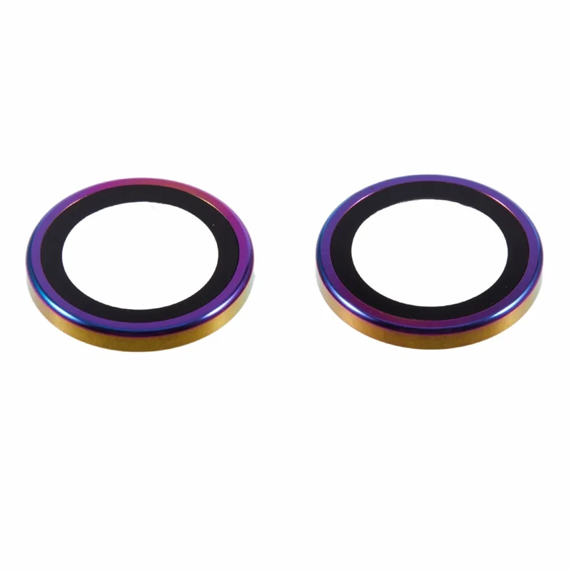 For iPhone 16 Plus / 16 Camera Lens Protector Metal Ring Tempered Glass Film - Multi-Color