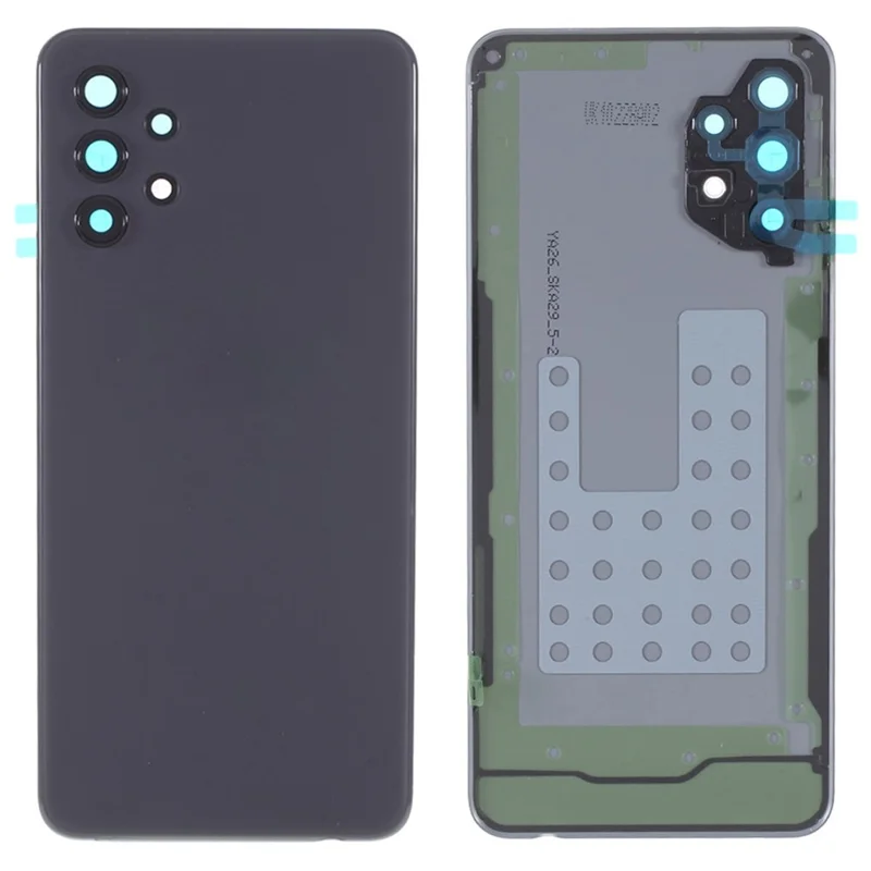 For Samsung Galaxy A32 5G A326 Battery Housing with Adhesive Sticker + Camera Lens Cover (Without Logo) - Black