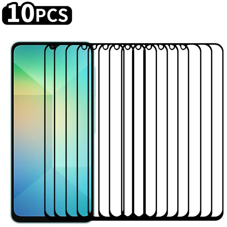 RURIHAI 10Pcs For Samsung Galaxy A06 4G / A06 5G High Aluminium-Silicon Glass Film 0.26mm 2.5D Secondary Hardening Screen Protector