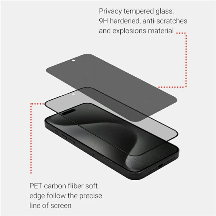 Kzdoo Per Iphone 16 Plus / 15 Plus / 14 Pro Max Anti-pese Temped Glass Screen Protector Film Schermata di Stampa in Seta Per Colla Completa