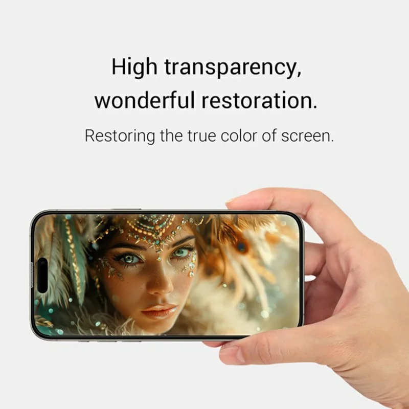 KZDOO For iPhone 16  /  15  /  14 Pro Anti-Dust Clear Screen Protector 3D Curved AB Glue Tempered Glass Film
