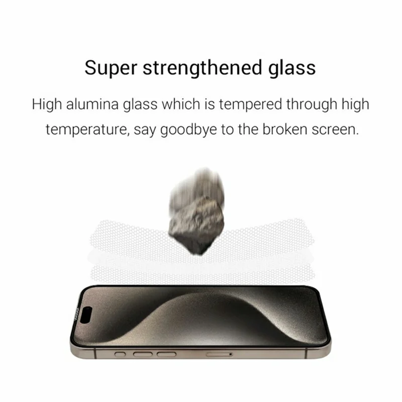 KZDOO For iPhone 16  /  15  /  14 Pro Anti-Dust Clear Screen Protector 3D Curved AB Glue Tempered Glass Film