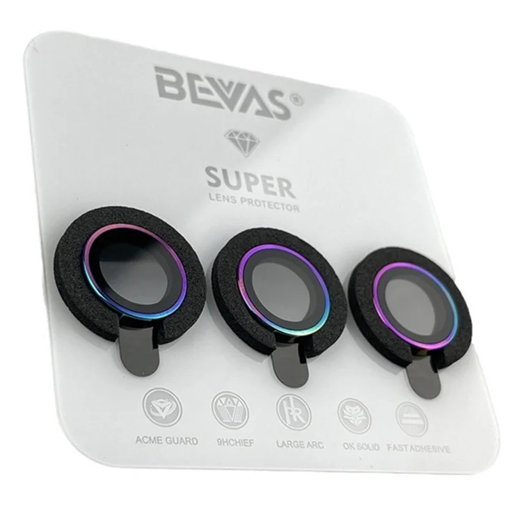 BEVAS 1 Set Per Iphone 15 Pro Max Camera Lens Film Synthetic Sapphire Pieno Protector - Titanio