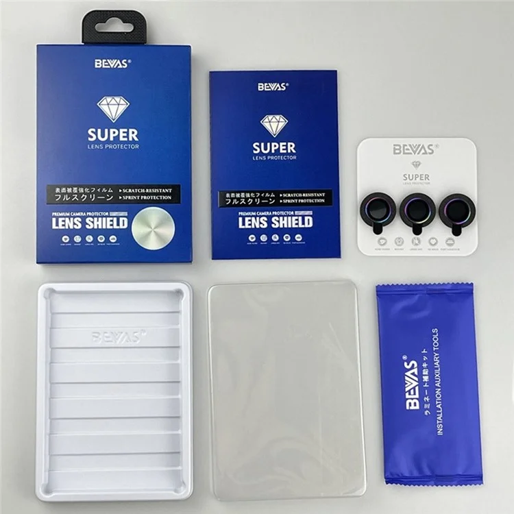 BEVAS 1 Set Per Iphone 15 Pro Max Camera Lens Film Synthetic Sapphire Pieno Protector - Titanio