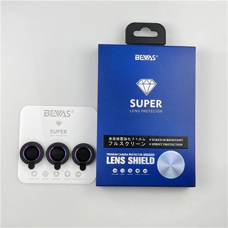 BEVAS 1 Set Per Iphone 15 Pro Max Camera Lens Film Synthetic Sapphire Pieno Protector - Titanio