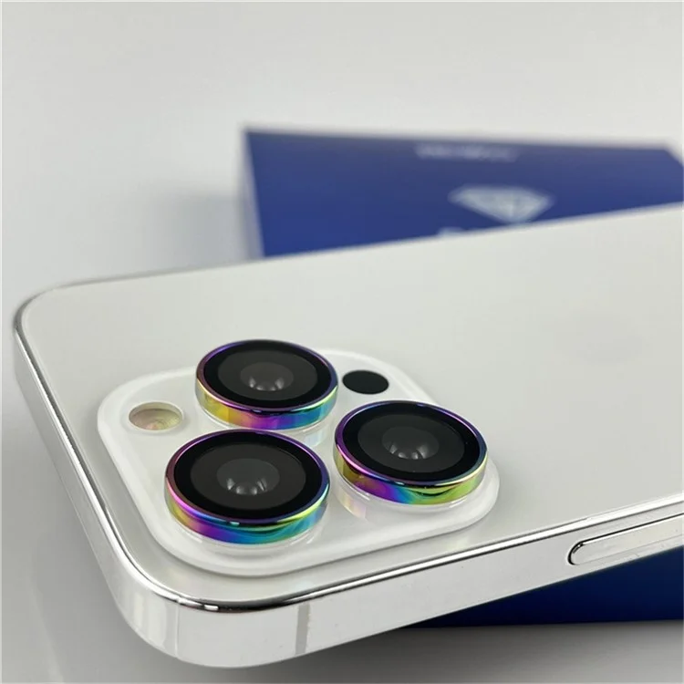 BEVAS 1 Set Per Iphone 15 Pro Camera Lens Film Synthetic Sapphire Pieno Protector - Titanio