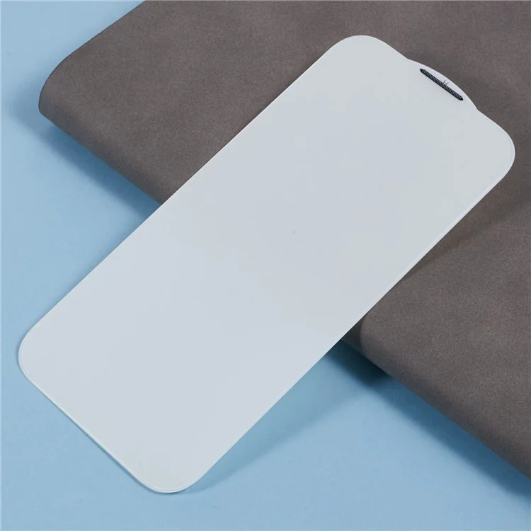 For iPhone 16 Screen Protector Crystal Clear Purple Light Tempered Glass Film Built-In Dust-Proof Mesh