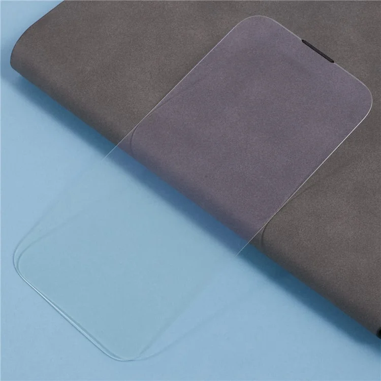 For iPhone 16 Screen Protector Crystal Clear Purple Light Tempered Glass Film Built-In Dust-Proof Mesh