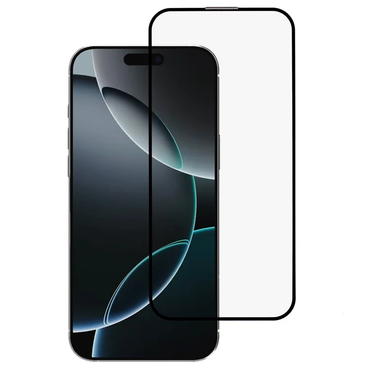Para Iphone 16 Pro Max Screen Protector Boce Arc Edge de Seda Impresión Película de Vidrio Templado Mesh Incorporado a Prueba de Polvo