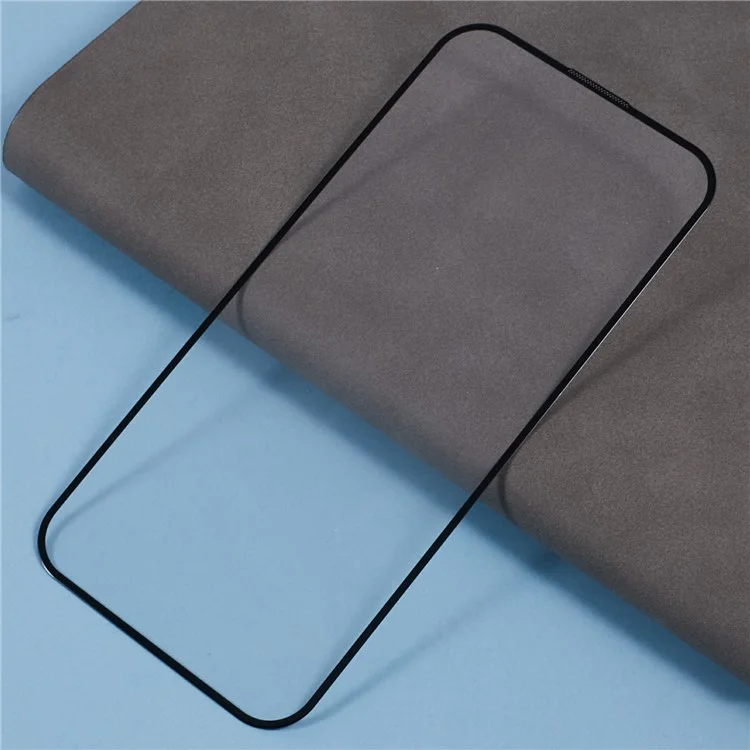 Para Iphone 16 Pro Max Screen Protector Boce Arc Edge de Seda Impresión Película de Vidrio Templado Mesh Incorporado a Prueba de Polvo
