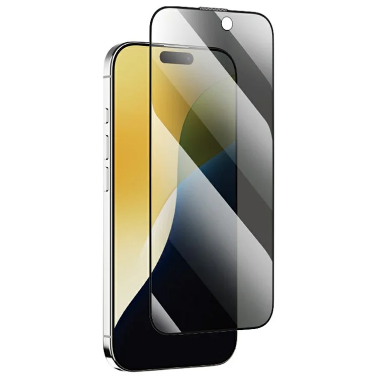 ROCK Para iPhone 16 Pro Protector de Pantalla Anti-Espía Impresión Seda Cobertura Completa Alta Vidrio Aluminio-Silicio Film