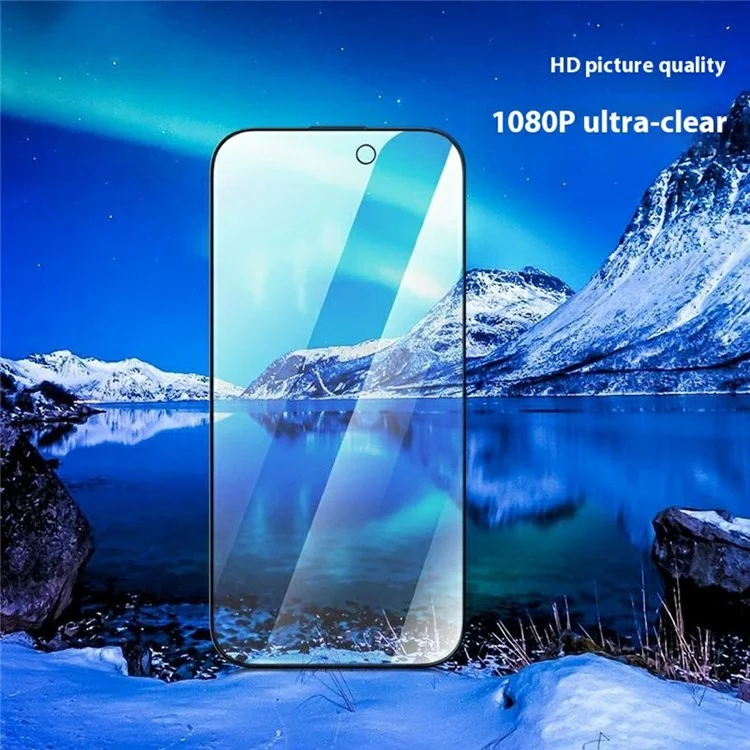 ROCK Para iPhone 16 Pro Protector de Pantalla Anti-Espía Impresión Seda Cobertura Completa Alta Vidrio Aluminio-Silicio Film