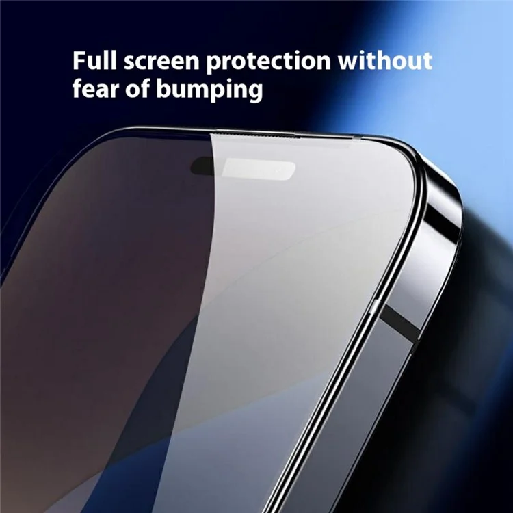 ROCK Para iPhone 16 Pro Protector de Pantalla Anti-Espía Impresión Seda Cobertura Completa Alta Vidrio Aluminio-Silicio Film