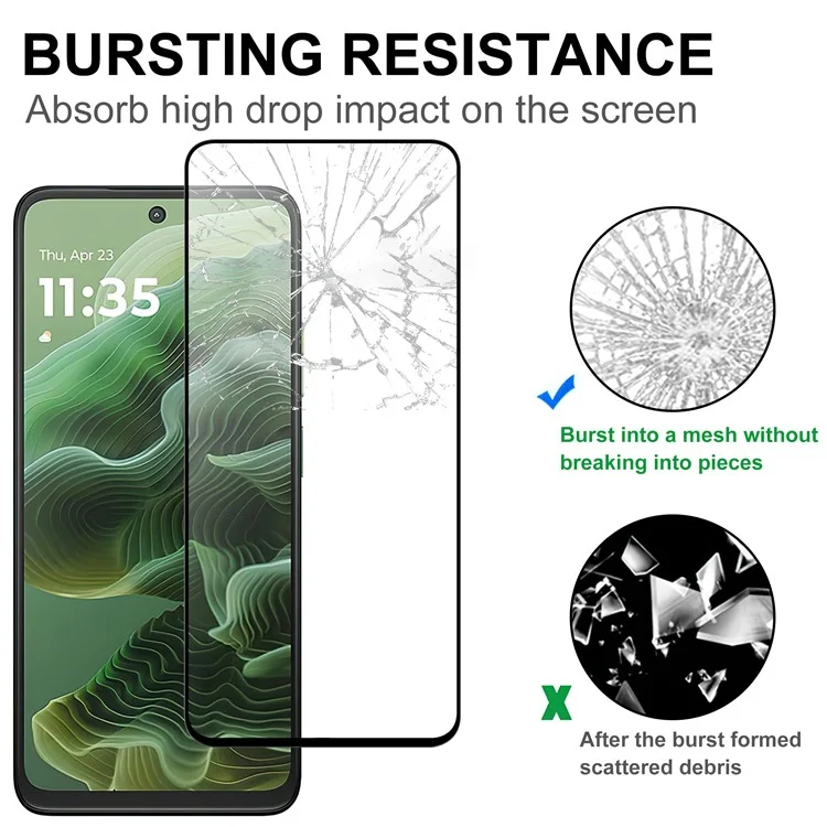 Para Motorola Moto G35 5G AGC Glass Screen Protector Full Glue Black Edge Screen Film