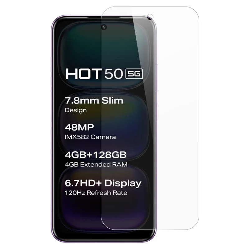 For Infinix Hot 50 5G Screen Protector 0.3mm Ultra-Clear Tempered Glass Film