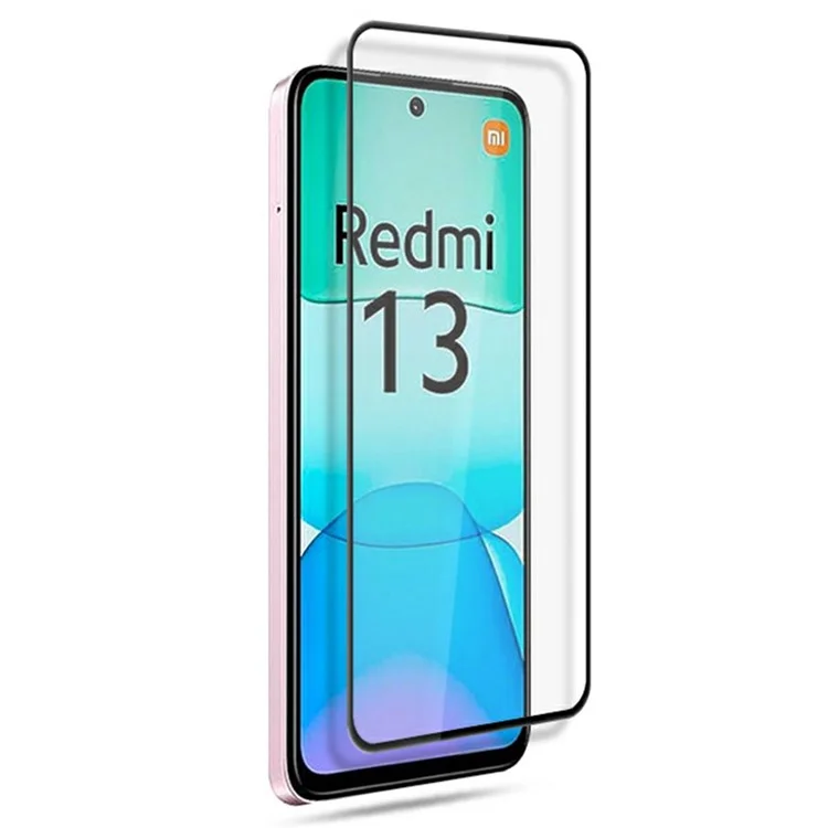 MOCOLO Pour Xiaomi Redmi 13 5G / 4G Protecteur d'écran Anti-Cassure Impression Soie Verre Trempé - Noir