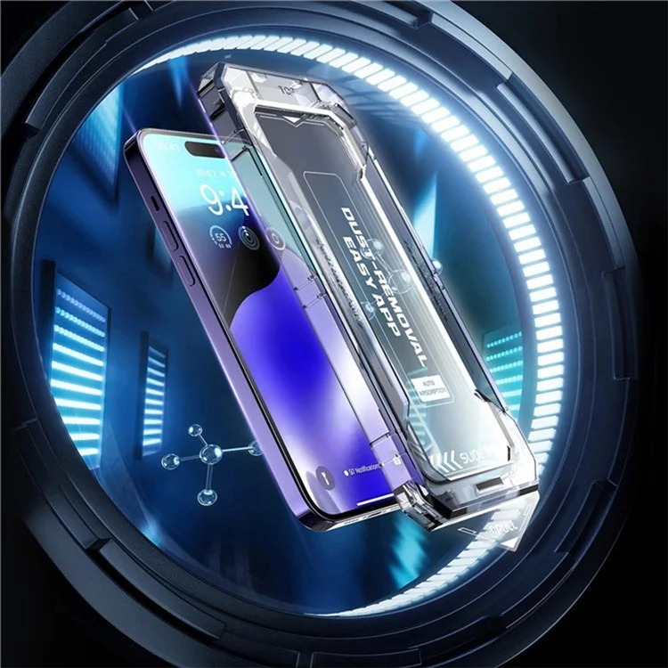 Protector de pantalla de vidrio templado con estampado de seda para iPhone 16 Pro, sin polvo