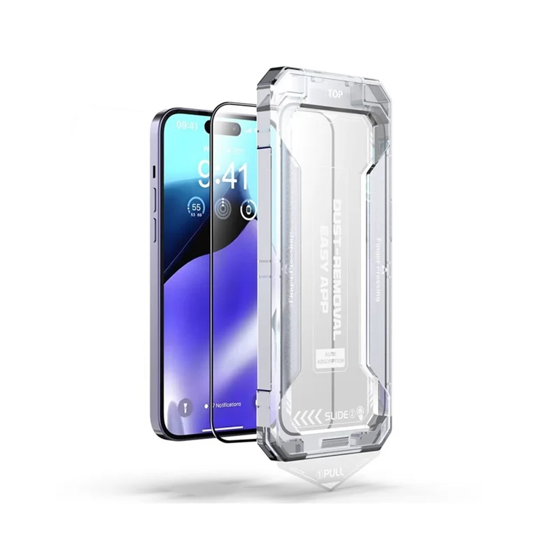 For iPhone 16 Pro Max Screen Protector Silk Printing Tempered Glass Film Dust-Free Protector