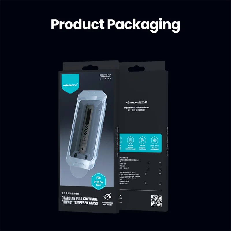 NILLKIN For iPhone 16 Pro Max Anti-Peep Screen Protector Anti-Scratch AGC Glass Full Screen Film