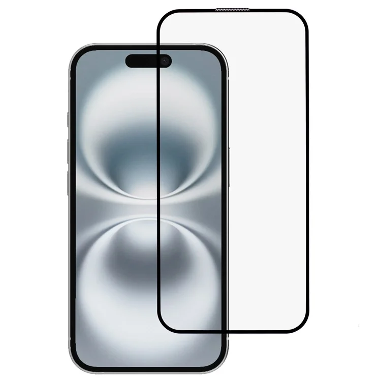 Para Iphone 16 Plus Screen Protector Large Arc Edge Printing Silk Film Temperado Mina à Prova de Poeira Embutida