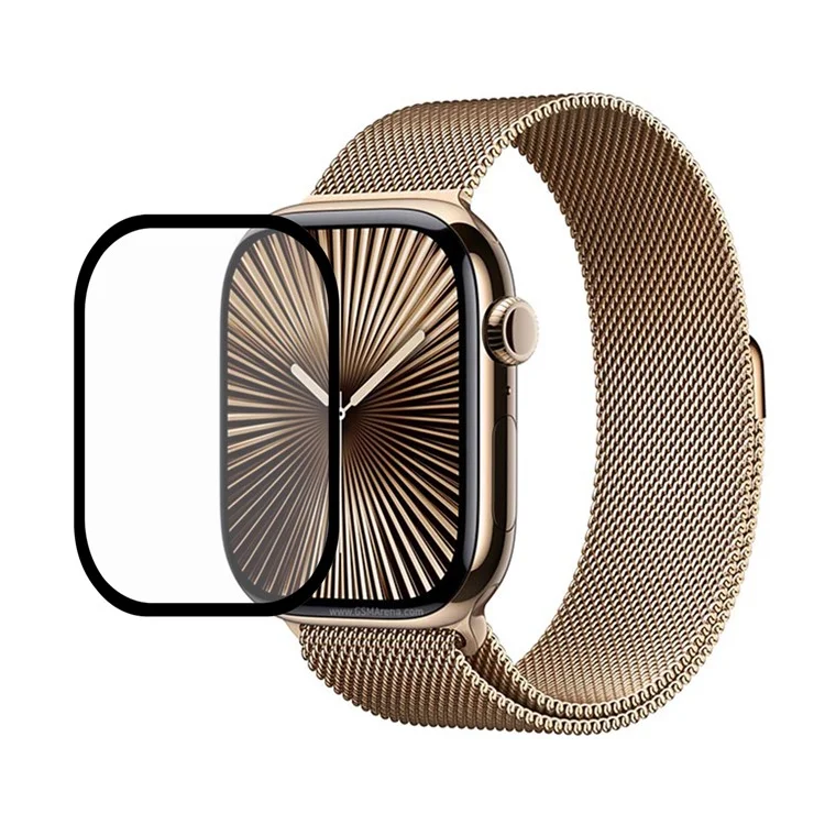 For Apple Watch Series 10 42mm Screen Protector Black Edge TPU+PET Ultra Clear Hydrogel Watch Film