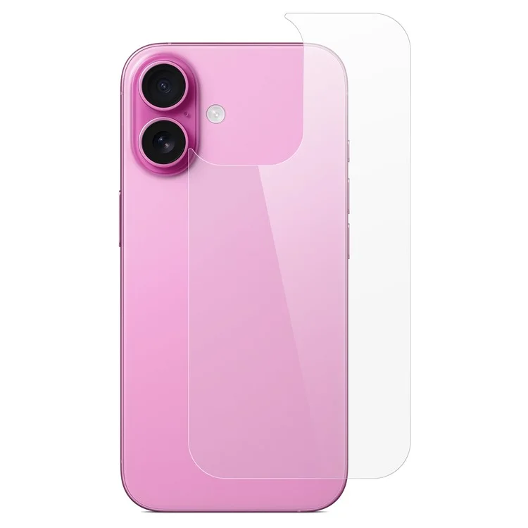 For iPhone 16 Tempered Glass Phone Back Protector 0.3mm Arc Edge HD Clear Back Film