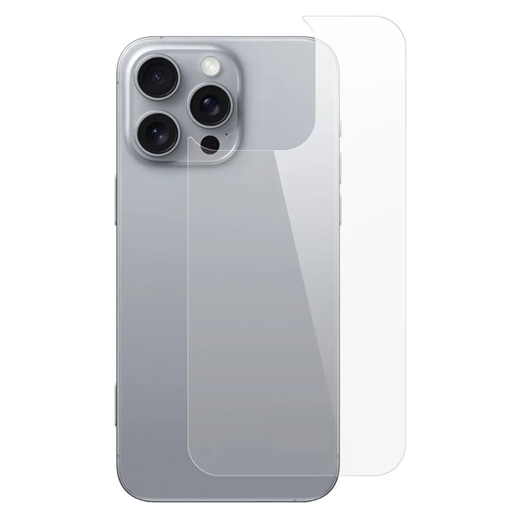 For iPhone 16 Pro Tempered Glass Phone Back Protector 0.3mm Arc Edge HD Clear Back Film