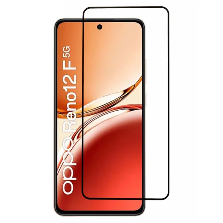 For Oppo Reno12 F 5G Screen Protector Silk Printing Full Glue Tempered Glass Screen Film