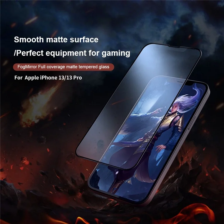 Protector de pantalla NILLKIN para iPhone 14, serie FogMirror, cobertura completa, película de vidrio templado antiarañazos, mate