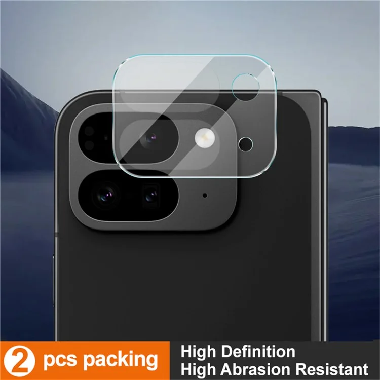 IMAK 2 Pezzi / Set per Google Pixel 9 Pro Fold 5G Protezione Obiettivo Fotocamera Ultra Chiaro Pellicola in Vetro Temperato