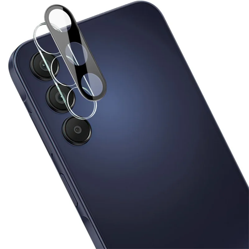 IMAK pour Samsung Galaxy A16 5G / A16 4G Tempered Glass Lens Film+Acrylic Cap (Version Noire)