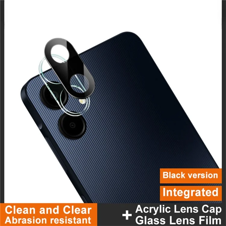 IMAK para Samsung Galaxy A06 Película de Lente de Vidro Temperado + Tampa Acrílica (Versão Preta)