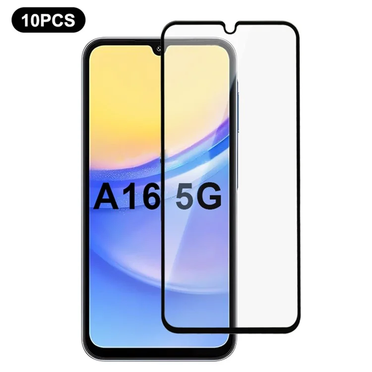 10Pcs For Samsung Galaxy A16 5G / A16 4G Screen Protector Silk Printing Edge Full Glue Complete Covering