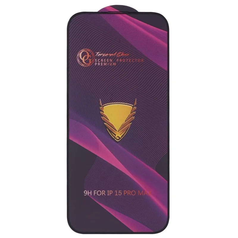 For iPhone 15 Pro Max Tempered Glass Full Screen Protector 9H Hardness