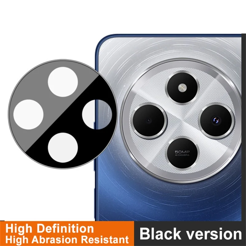 IMAK For Xiaomi Poco M7 5G / Poco C75 4G / Redmi 14R 5G / 14C 4G / A4 5G Camera Lens Protector Tempered Glass HD Clear Lens Film (Black Version)