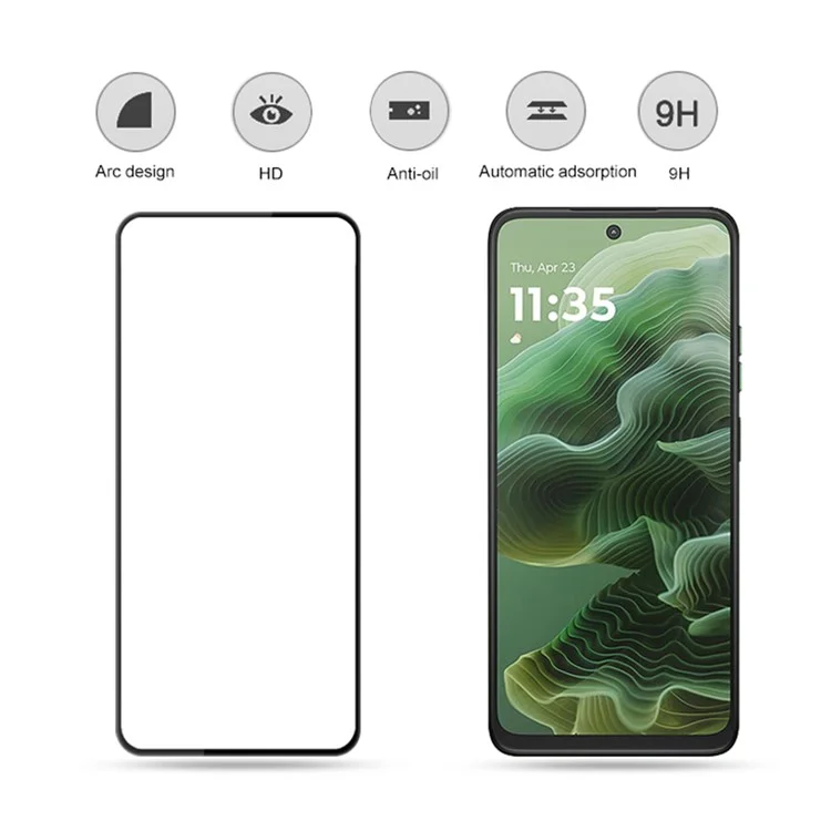 MOCOLO For Motorola Moto G35 5G Screen Protector Anti-Shatter Silk Printing Tempered Glass Film - Black