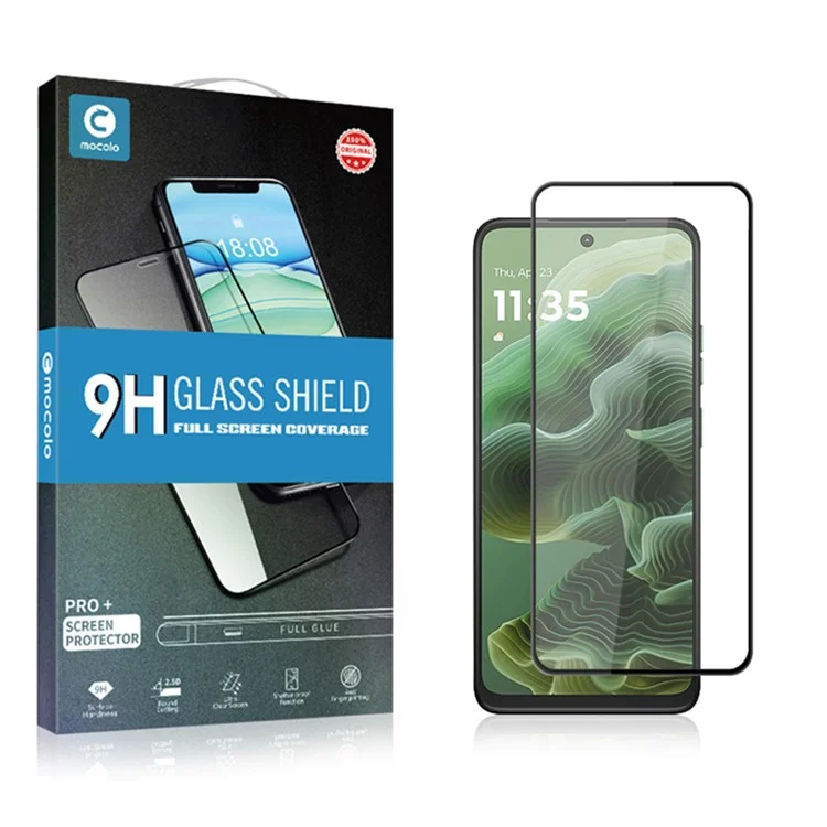 MOCOLO For Motorola Moto G35 5G Screen Protector Anti-Shatter Silk Printing Tempered Glass Film - Black